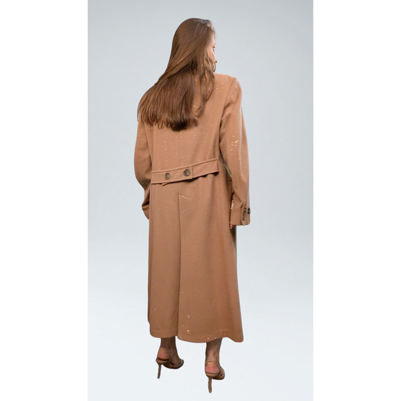 Tempo Europe London Fog 100% Wool Upcycled with 500 Austrian Crystals Coat - M/L - Picture 13 of 15